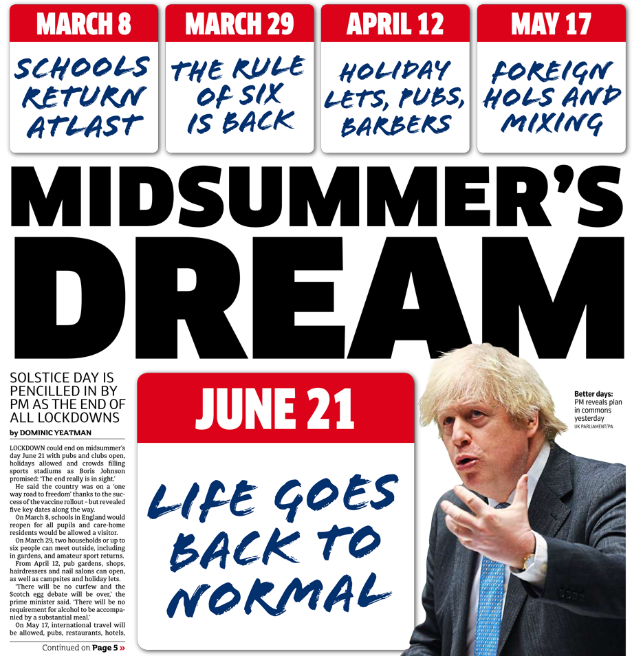 Metro front page 23-2-2021 Midsummers Dream - enlarge